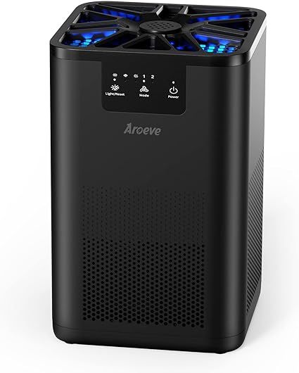 Air Purifiers for Bedroom Air Purifier With Aromatherapy Function For Pet Smoke Pollen Dander Hair Smell 20dB Air Cleaner For Bedroom Office Living Room, MK06- Black(Available for California)